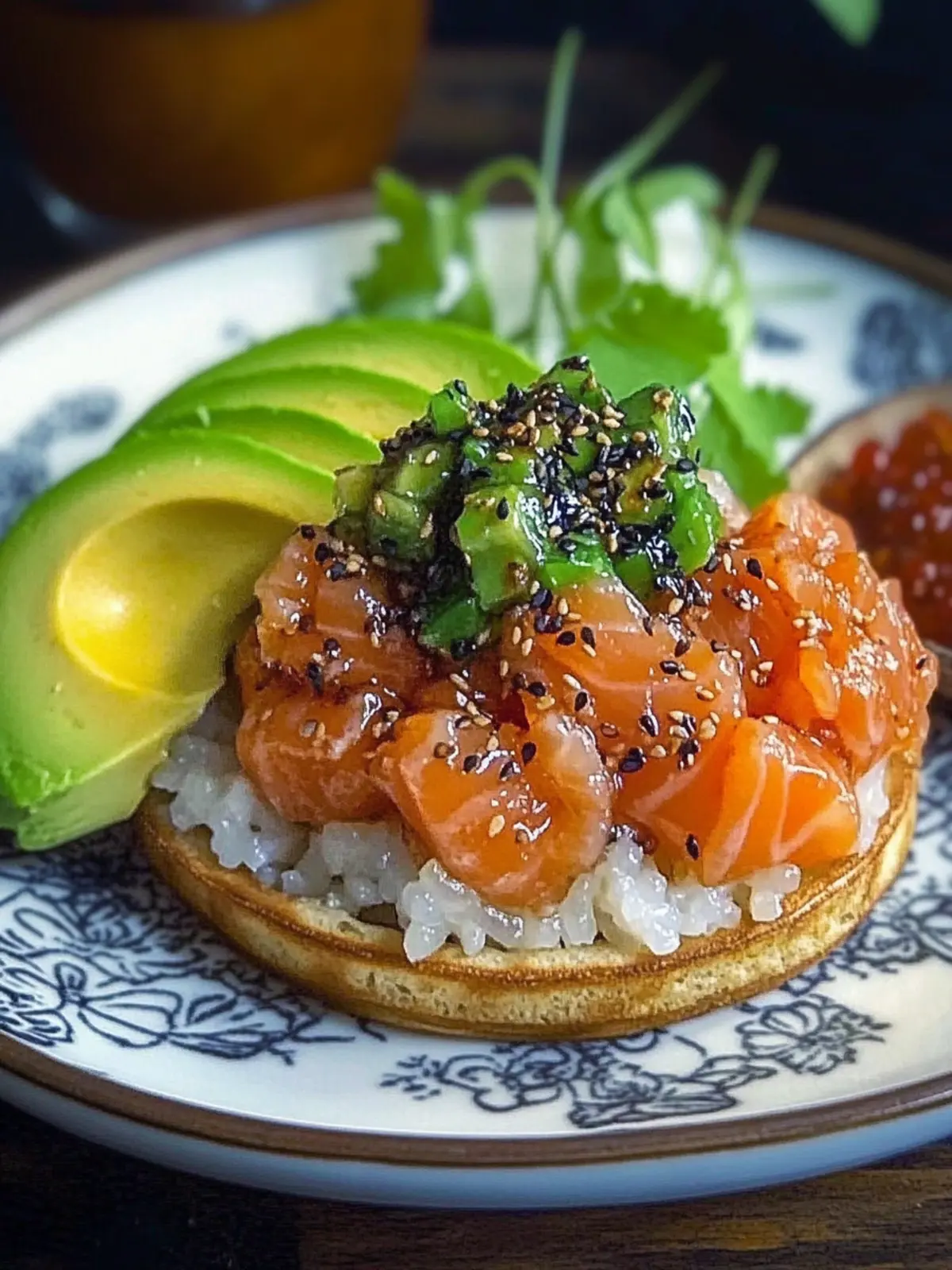 Crispy Rice Waffle with Spicy Salmon and Avocado Bliss 5 Crispy Rice Waffle with Spicy Salmon and Avocado