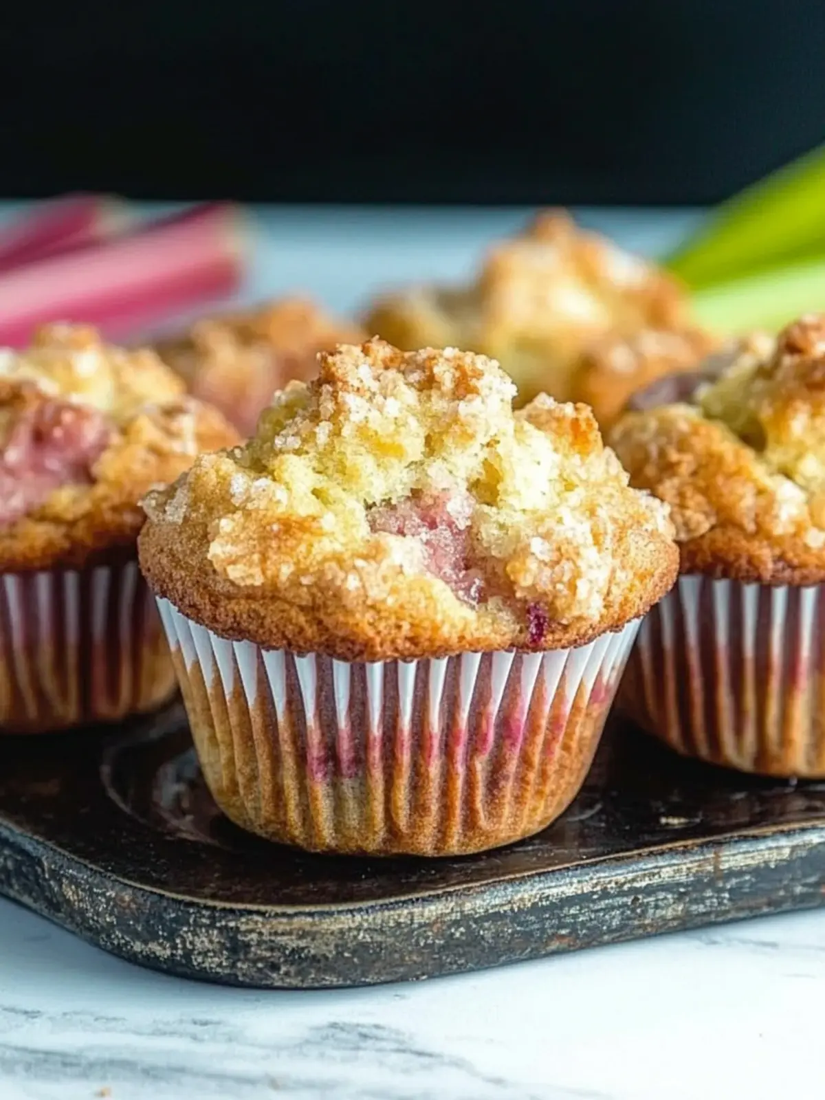 Delicious Rhubarb Muffins with Greek Yogurt for a Cozy Snack 2 Rhubarb Muffins with Greek Yogurt