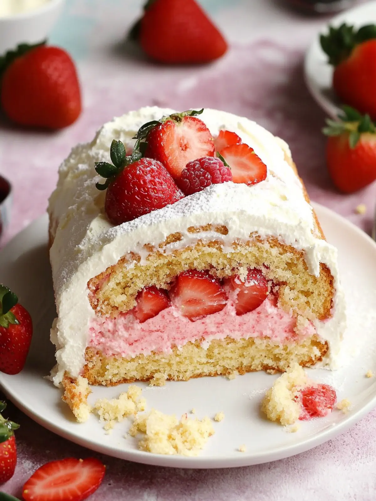 Melt-in-Your-Mouth Strawberry Shortcake Swiss Roll Delight 5 Strawberry Shortcake Swiss Roll