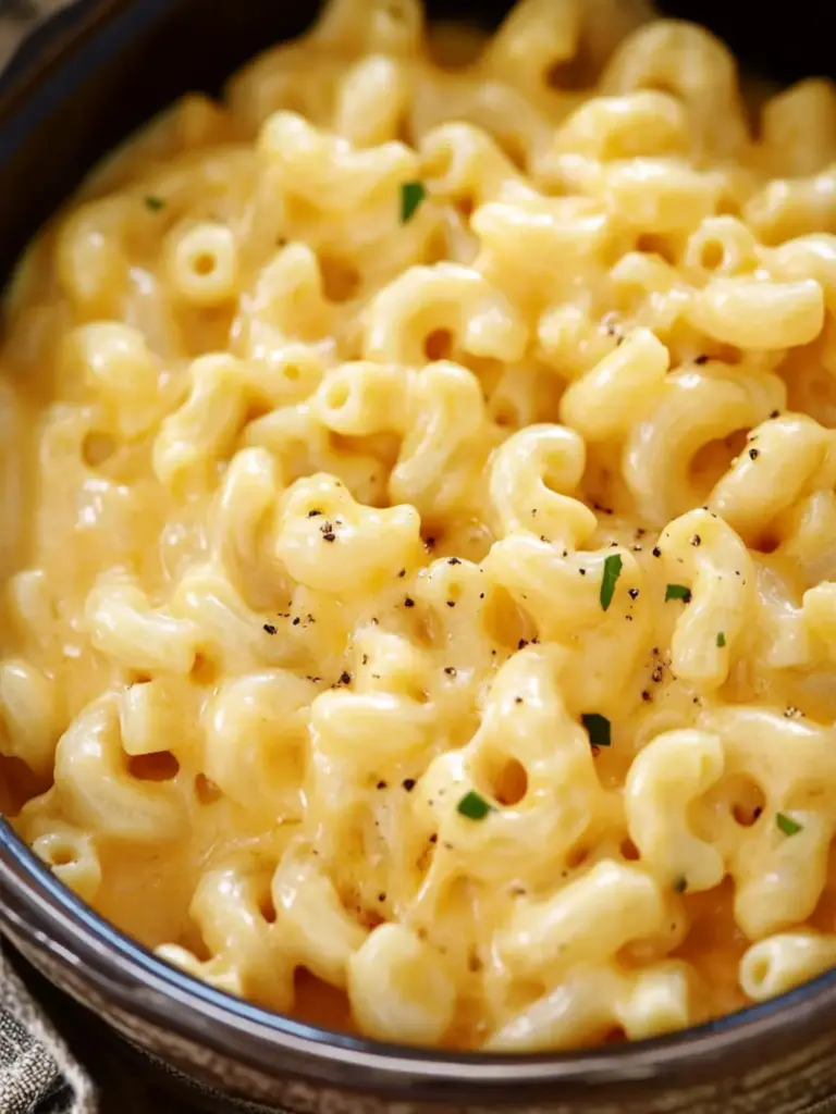 Slow Cooker Four Cheese Mac and Cheese