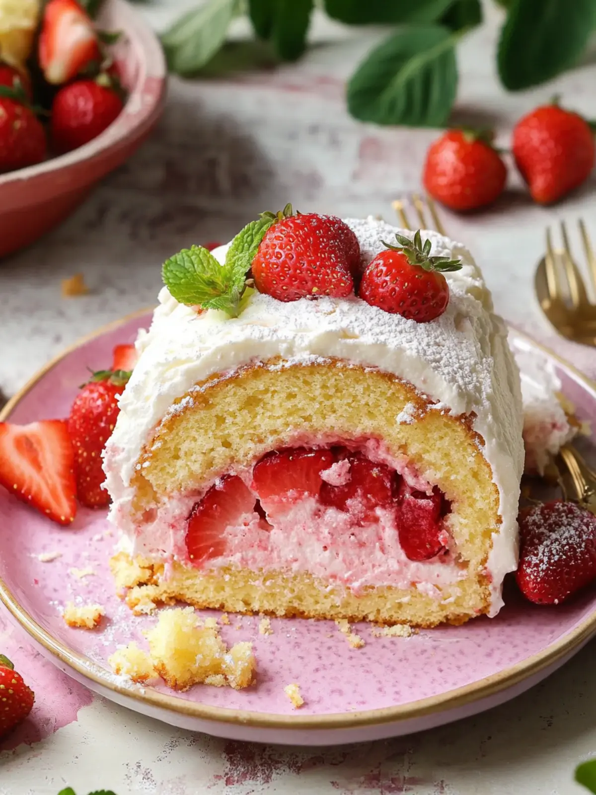 Melt-in-Your-Mouth Strawberry Shortcake Swiss Roll Delight 3 Strawberry Shortcake Swiss Roll