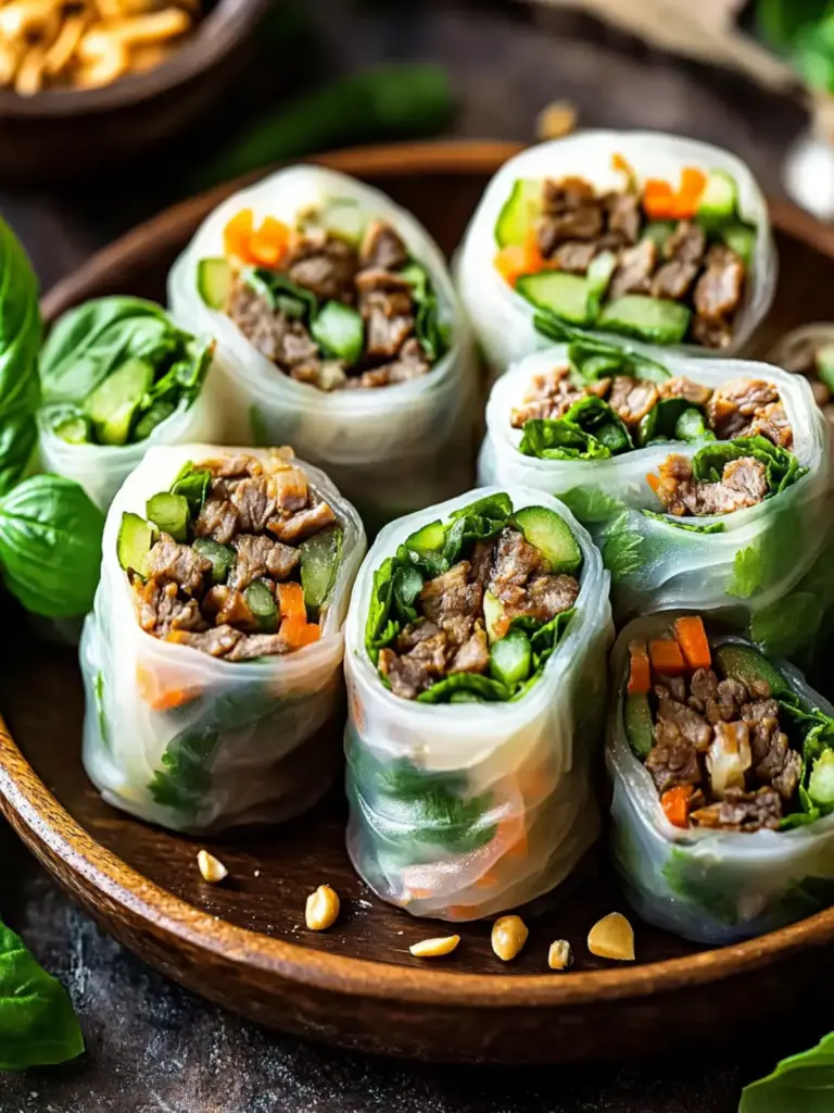 Thai Basil Beef Rolls