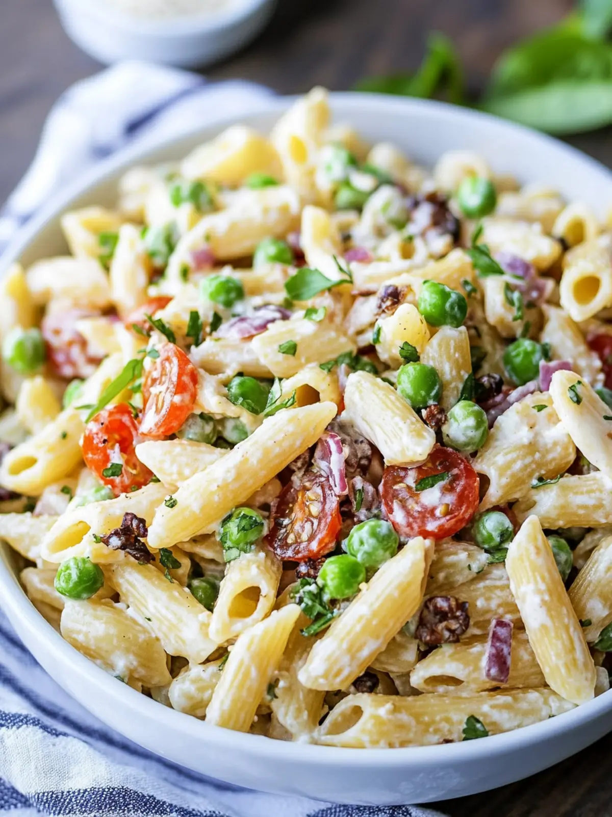 Creamy Pasta Salad with Bacon and Peas for Ultimate Flavor 2 Creamy Pasta Salad