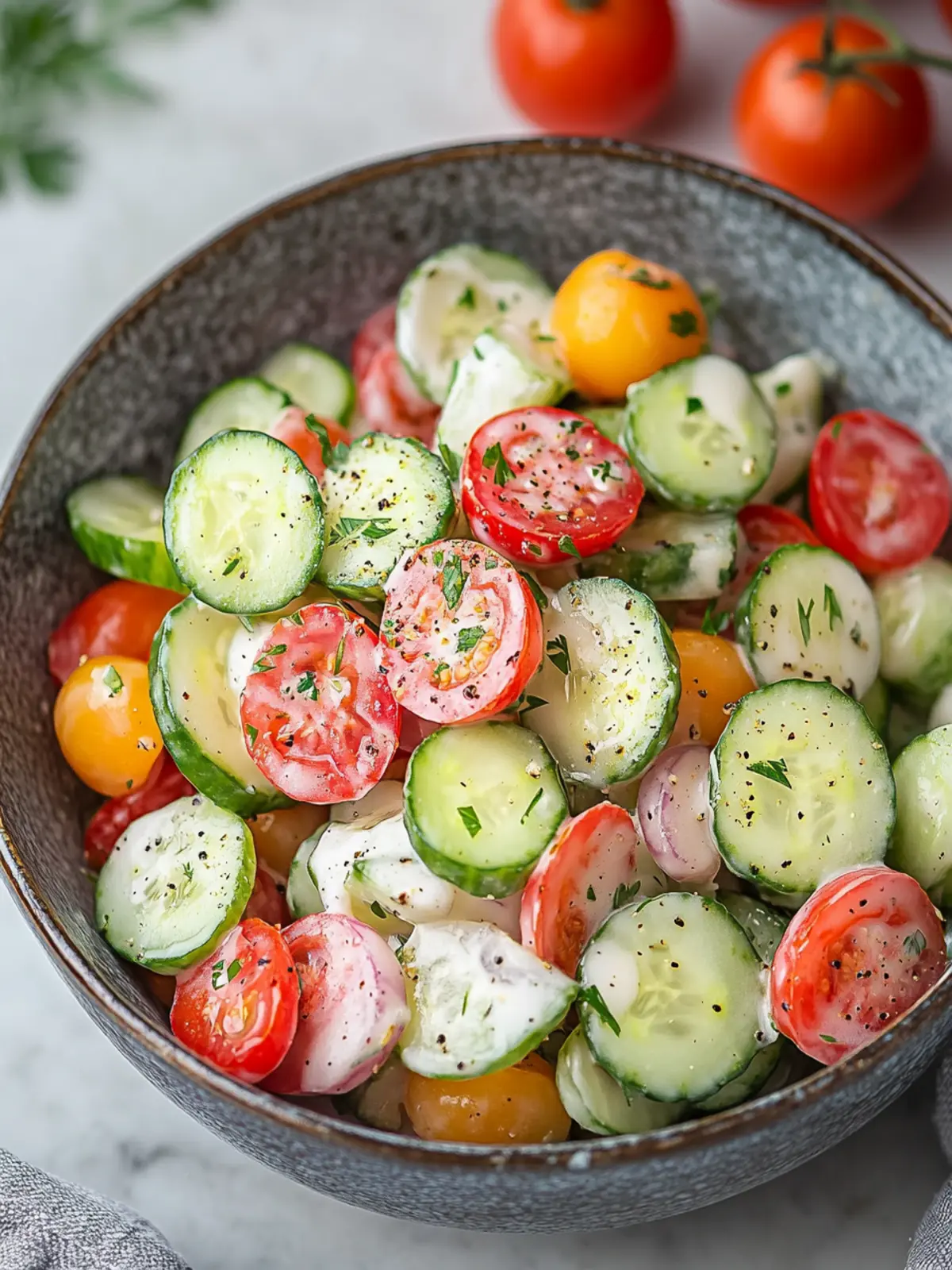 Creamy Cucumber Tomato Salad That Dances on Your Taste Buds 5 Creamy Cucumber Tomato Salad