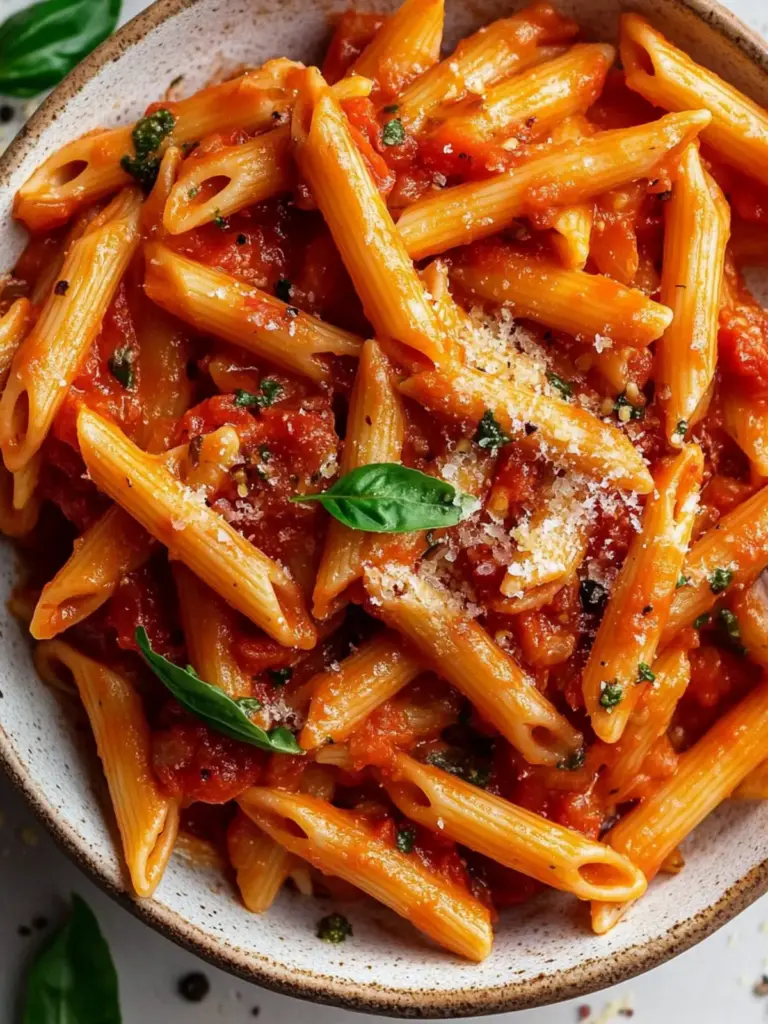Penne all’Arrabbiata (spicy tomato pasta)