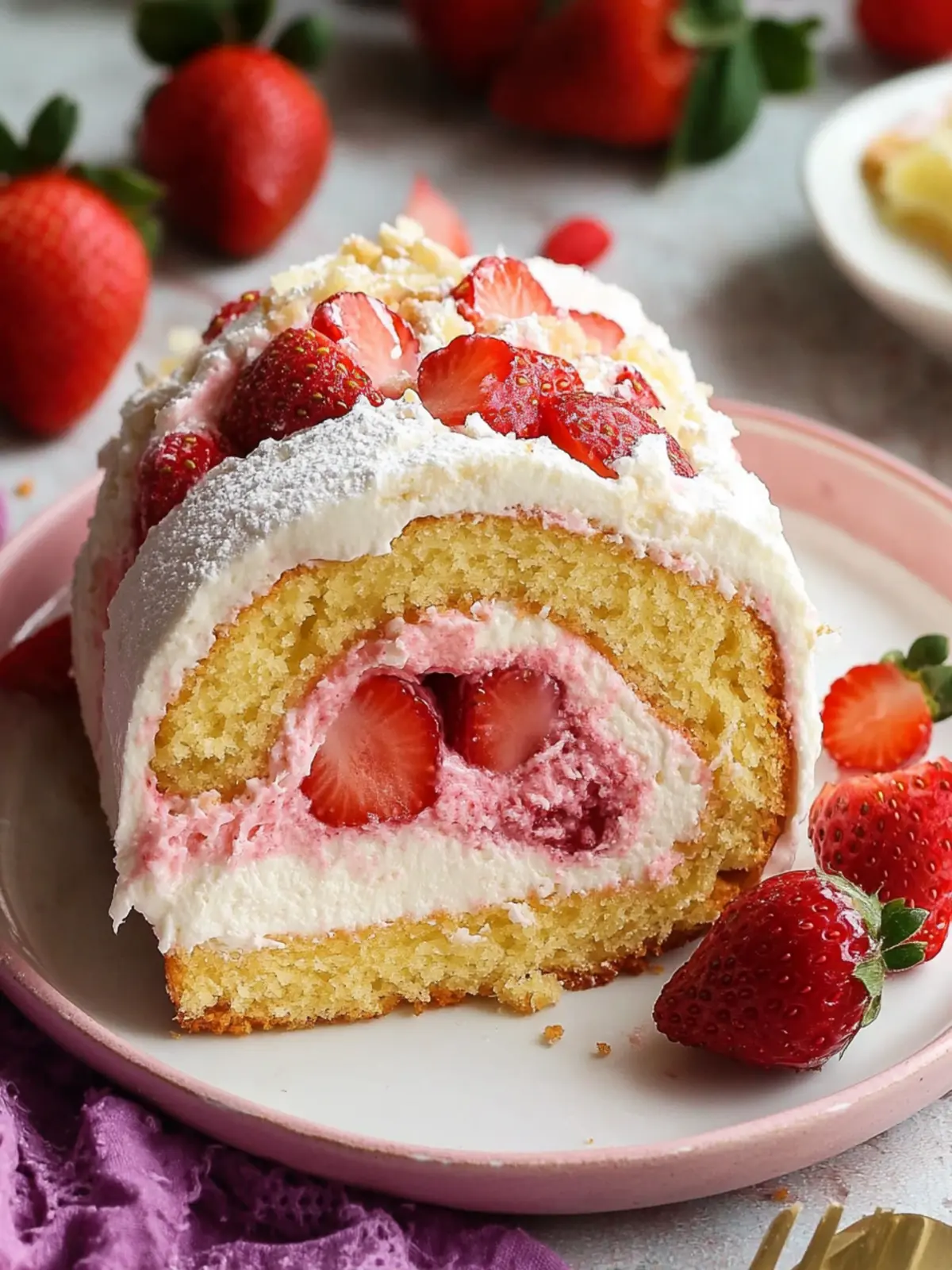 Melt-in-Your-Mouth Strawberry Shortcake Swiss Roll Delight 2 Strawberry Shortcake Swiss Roll