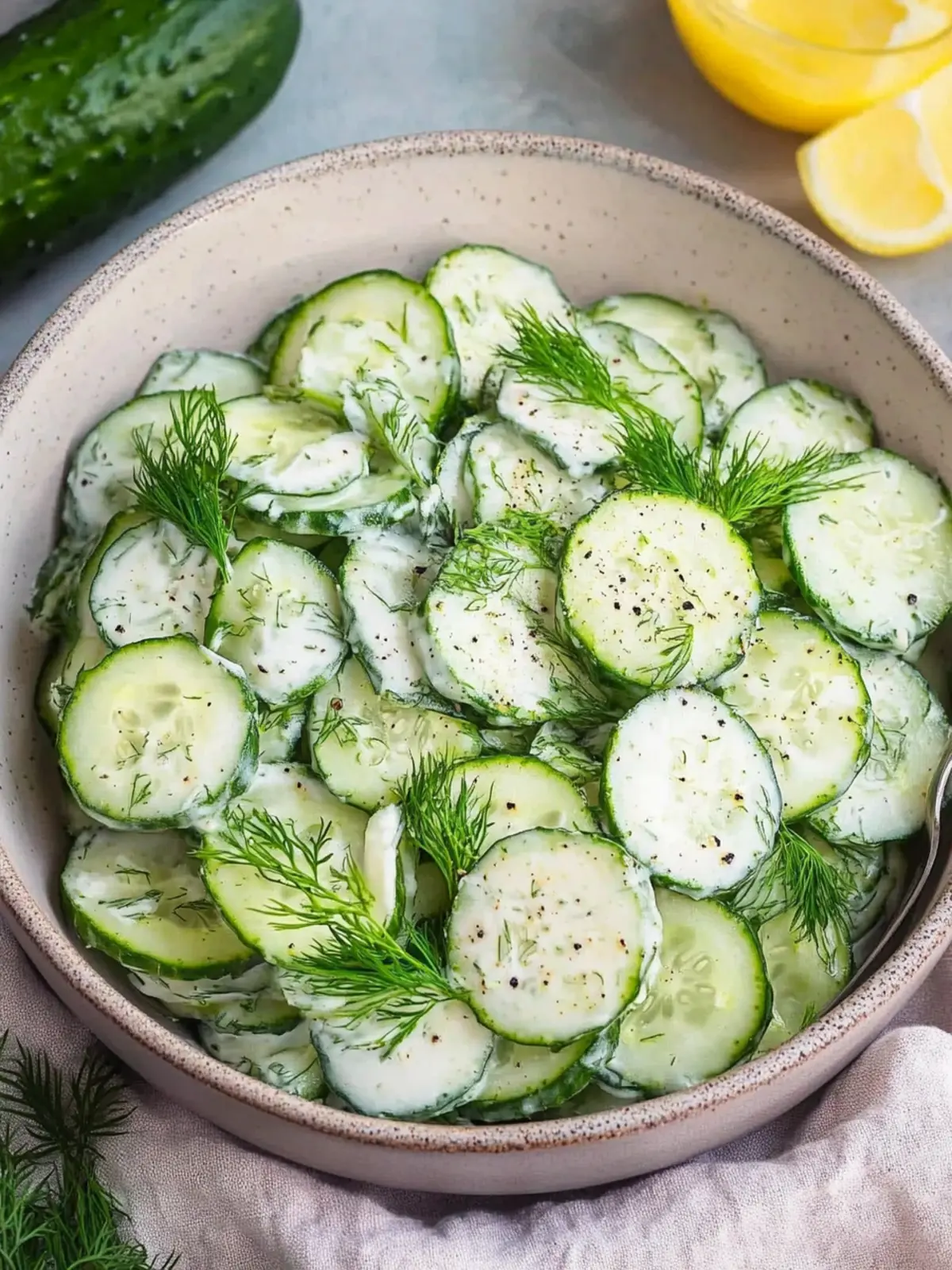 Zesty Creamy Cucumber Dill Salad for a Fresh Flavor Burst 5 Creamy Cucumber Dill Salad