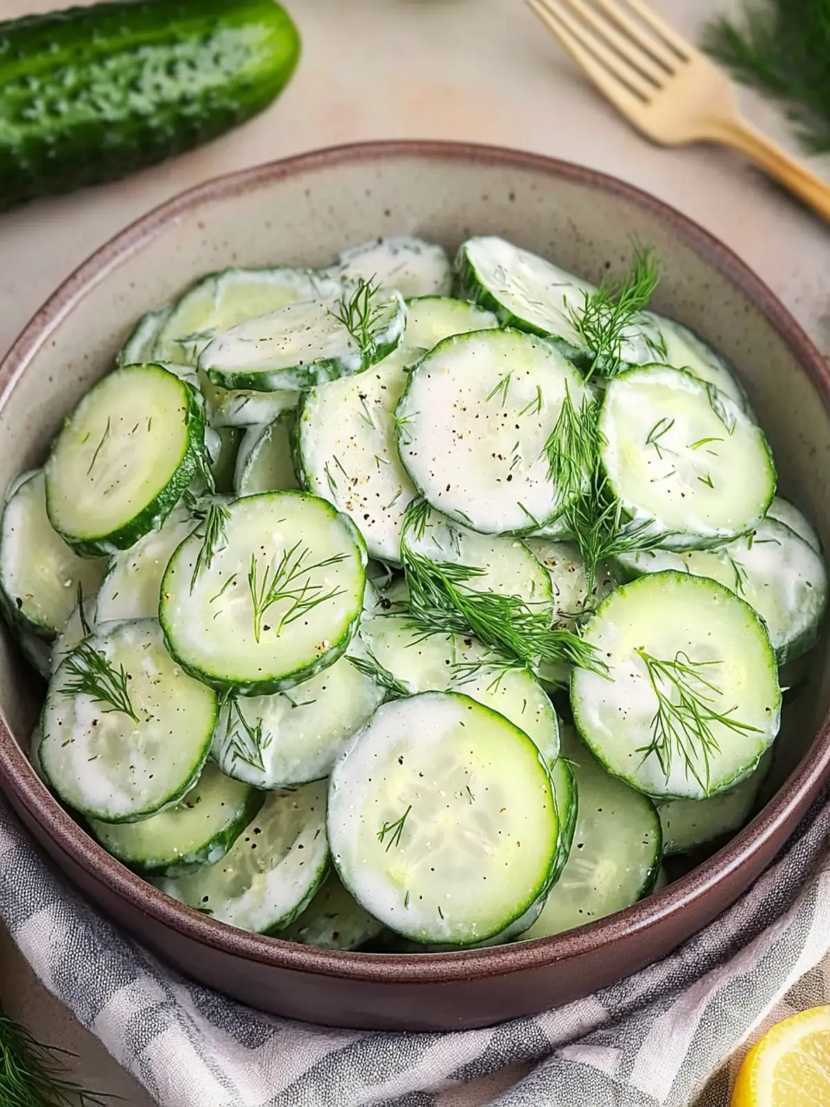 Zesty Creamy Cucumber Dill Salad for a Fresh Flavor Burst 2 Creamy Cucumber Dill Salad