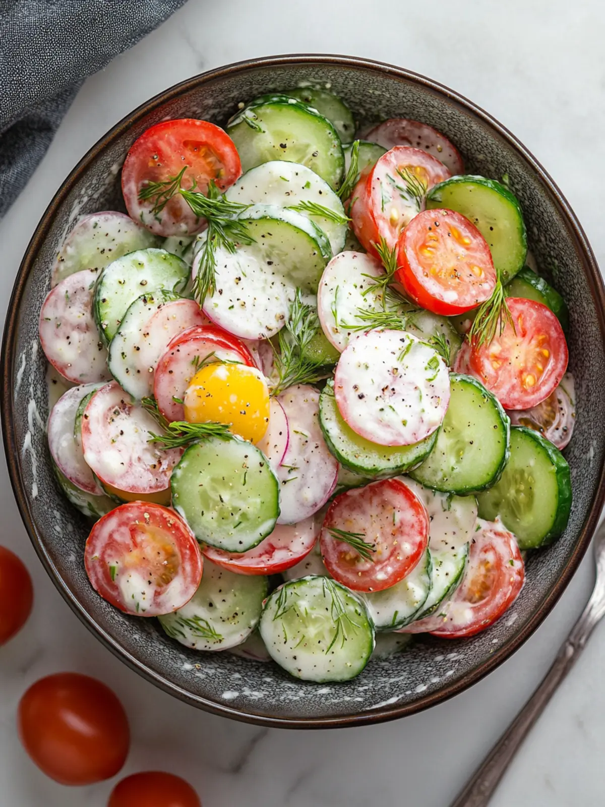 Creamy Cucumber Tomato Salad That Brightens Your Meals 3 Creamy Cucumber Tomato Salad