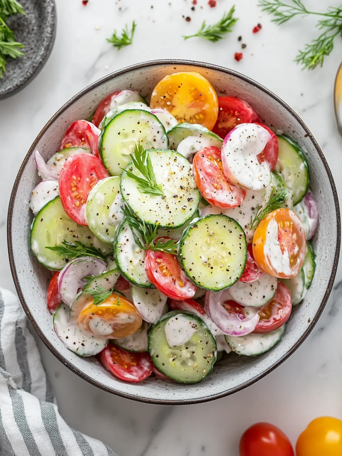 Creamy Cucumber Tomato Salad That Brightens Your Meals 2 Creamy Cucumber Tomato Salad