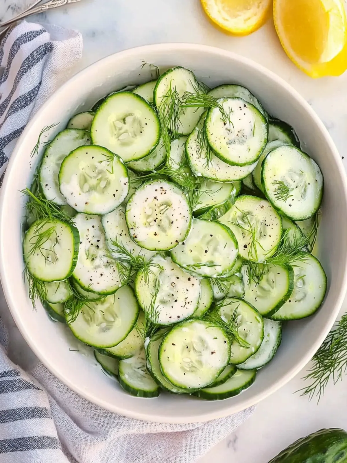 Zesty Creamy Cucumber Dill Salad for a Fresh Flavor Burst 4 Creamy Cucumber Dill Salad
