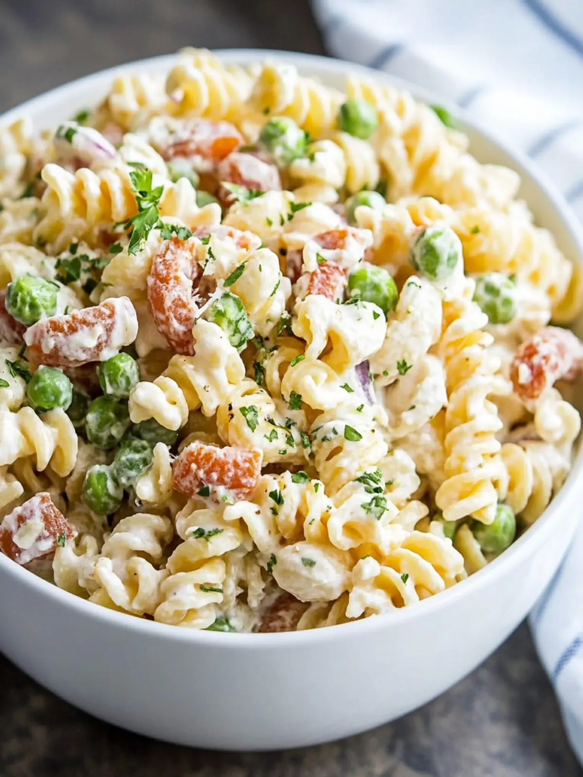 Creamy Pasta Salad with Bacon and Peas for Ultimate Flavor 5 Creamy Pasta Salad