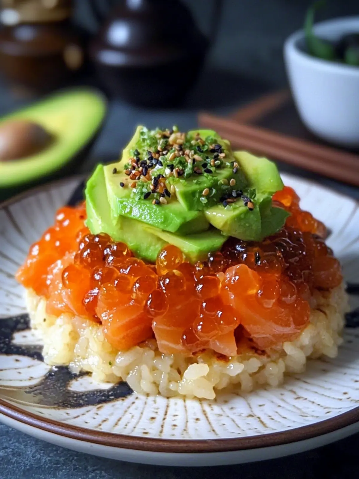 Crispy Rice Waffle with Spicy Salmon and Avocado Bliss 4 Crispy Rice Waffle with Spicy Salmon and Avocado