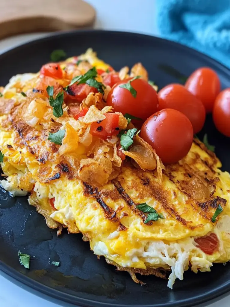 Loaded Grilled Hash Brown Omelet