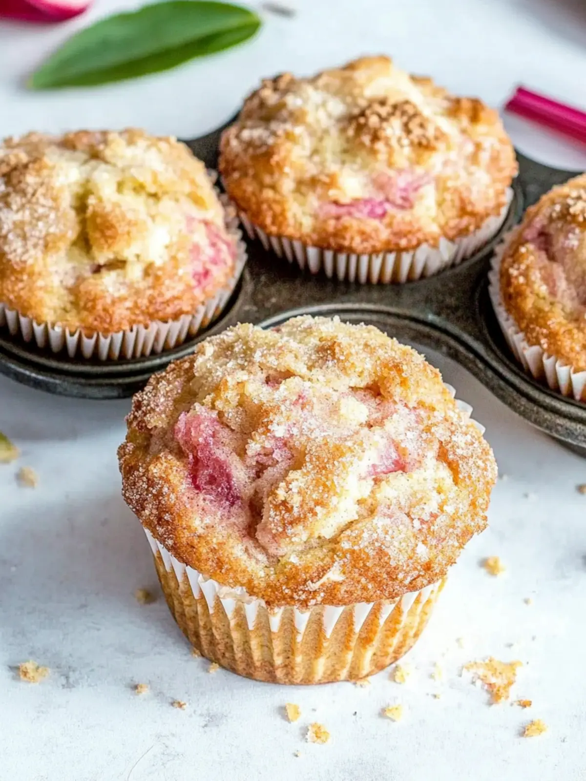 Delicious Rhubarb Muffins with Greek Yogurt for a Cozy Snack 3 Rhubarb Muffins with Greek Yogurt