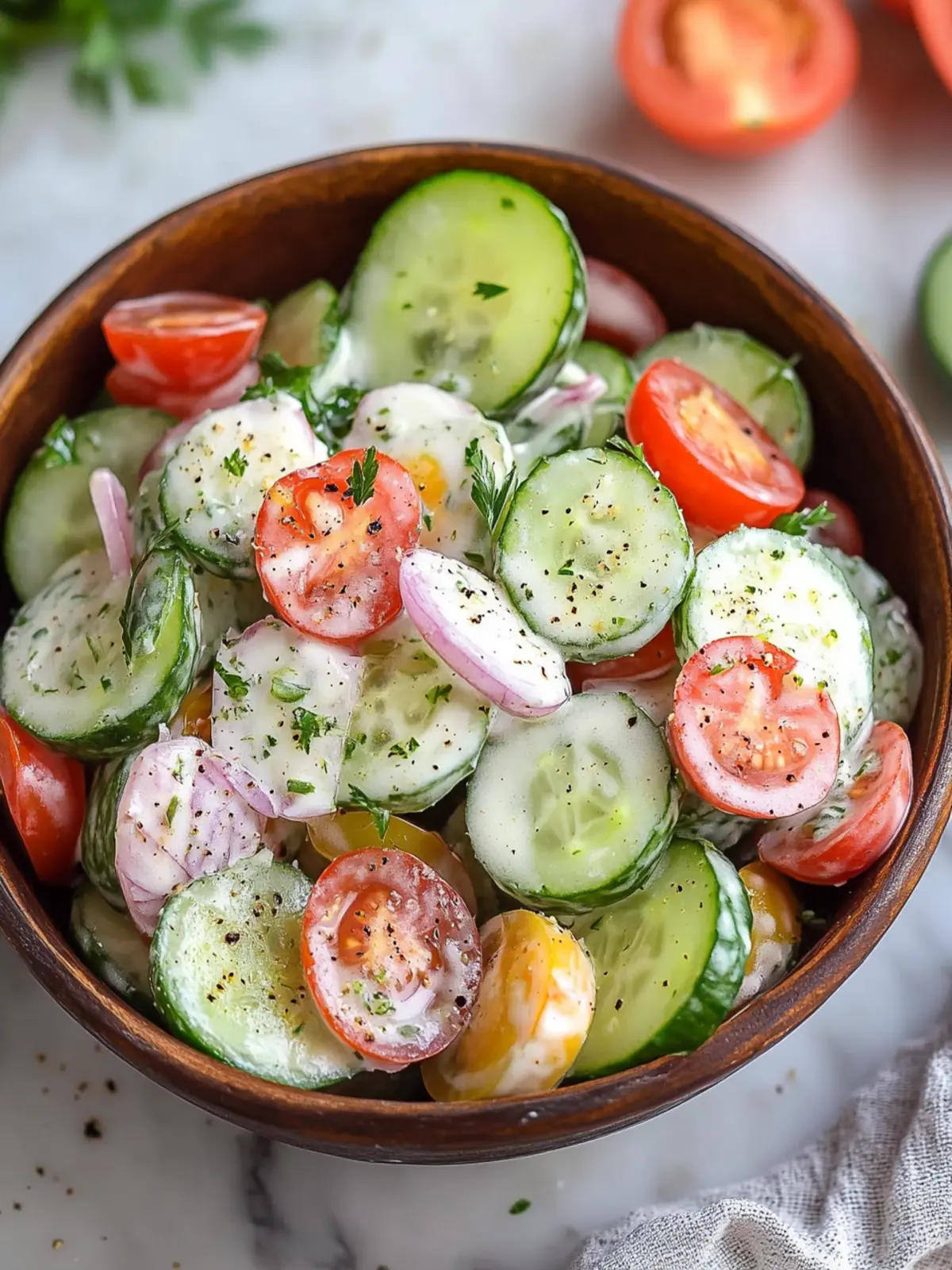 Creamy Cucumber Tomato Salad That Dances on Your Taste Buds 2 Creamy Cucumber Tomato Salad
